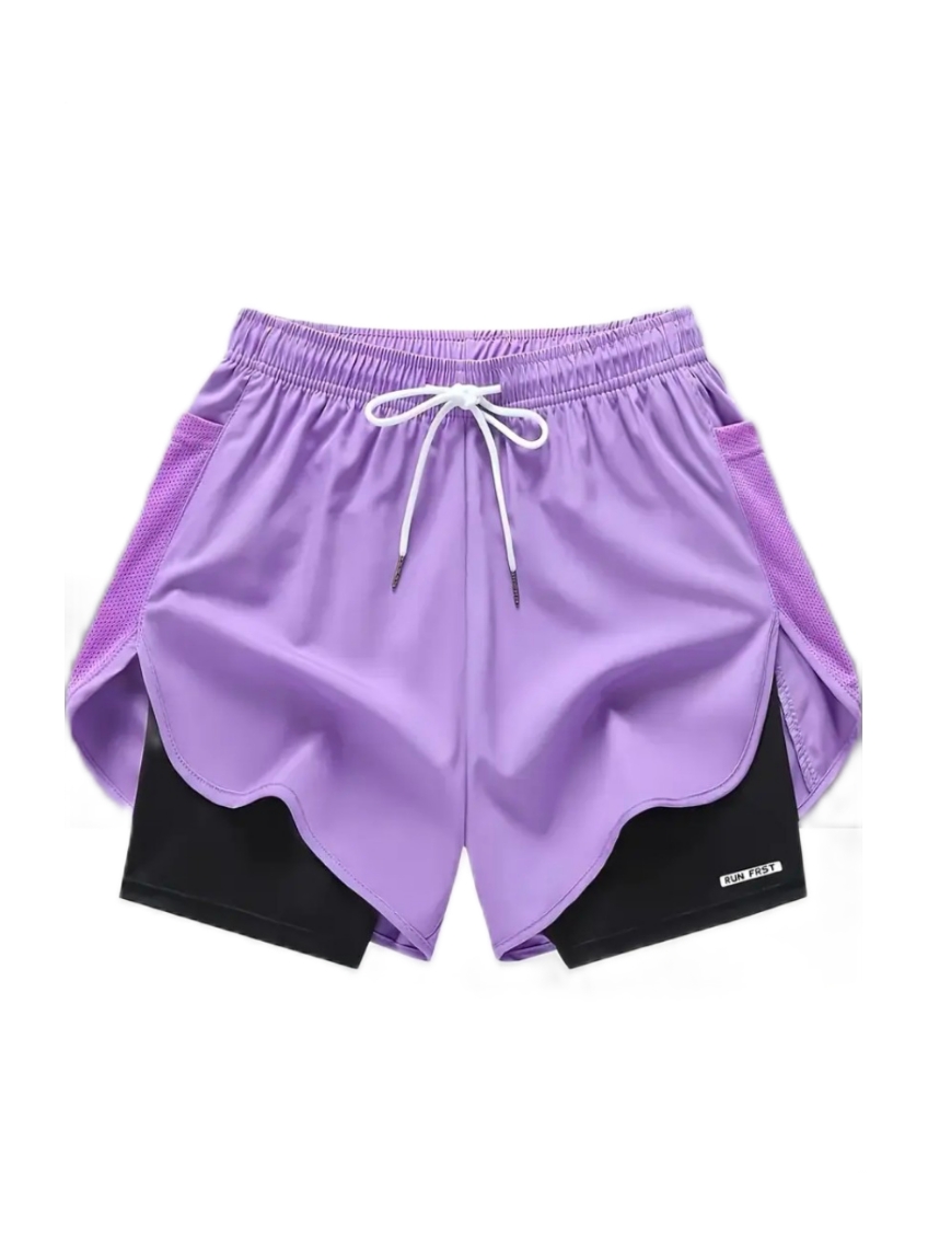 Short Deportivo 2 en 1 Lila